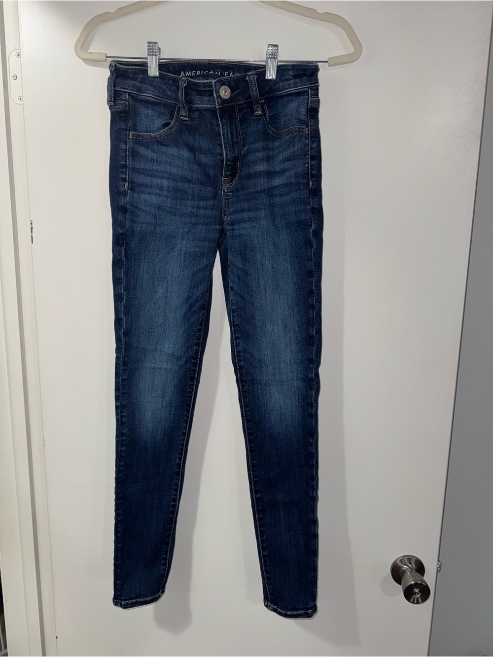 American Eagle Outfitters Navy Blue Skinny Jeans - High Rise Jegging